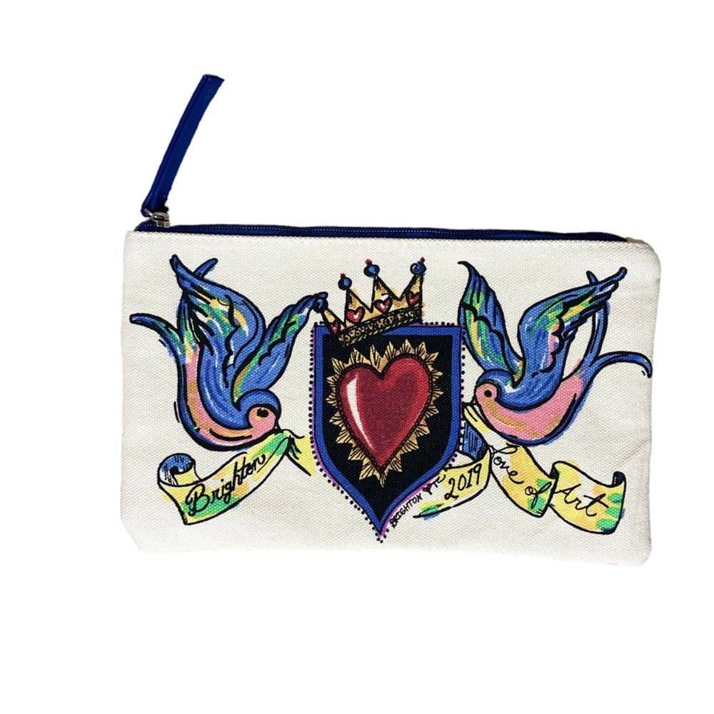 Brighton 2019  “Love of Art” Canvas Zipper Pouch NWOT